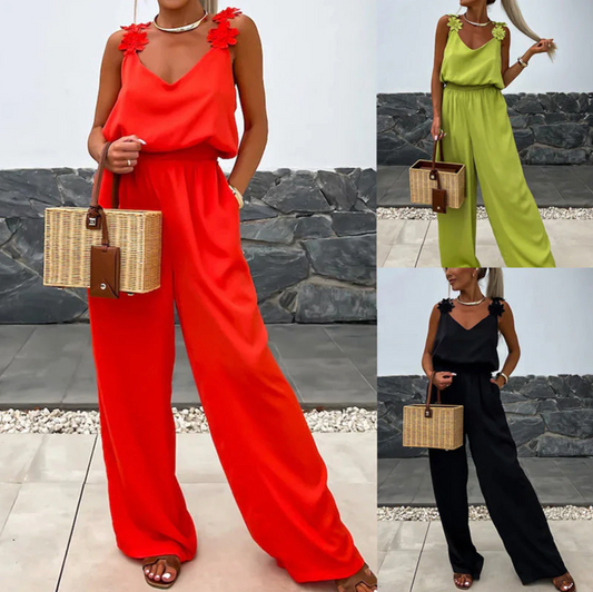 NOMI™ - Ærmeløs jumpsuit med vidde ben
