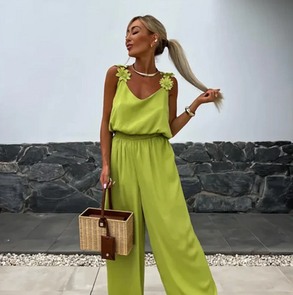 NOMI™ - Ærmeløs jumpsuit med vidde ben