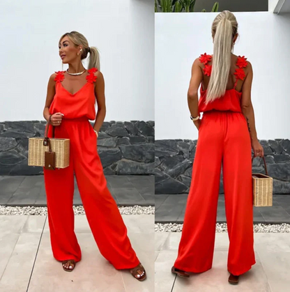 NOMI™ - Ærmeløs jumpsuit med vidde ben